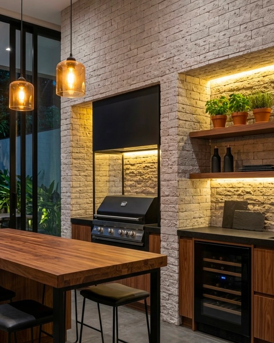 Pilar revestido com Rockface Urban como elemento estrutural